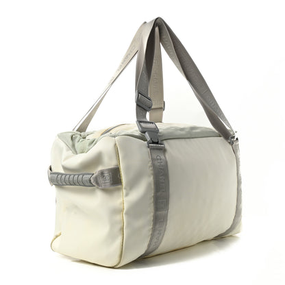 Chanel Nylon Mesh Camellia Duffle White Multicolor 3 of 12
