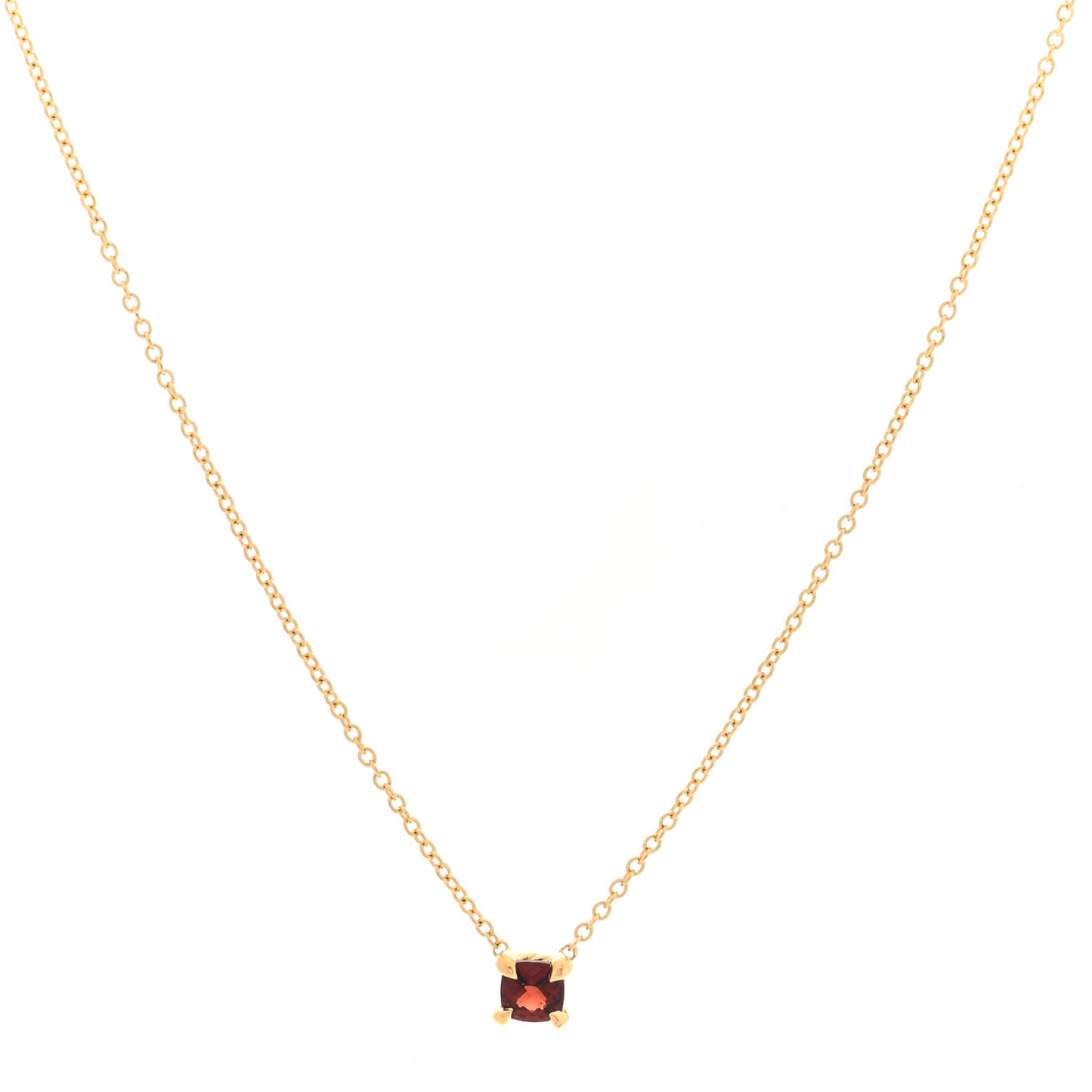18K Yellow Gold Garnet Chatelaine Teen Necklace
