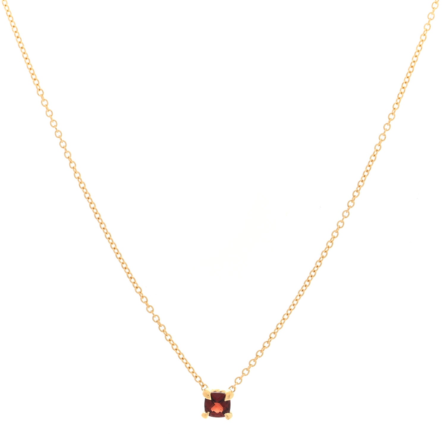 David Yurman 18K Yellow Gold Garnet Chatelaine Teen Necklace 1 of 4