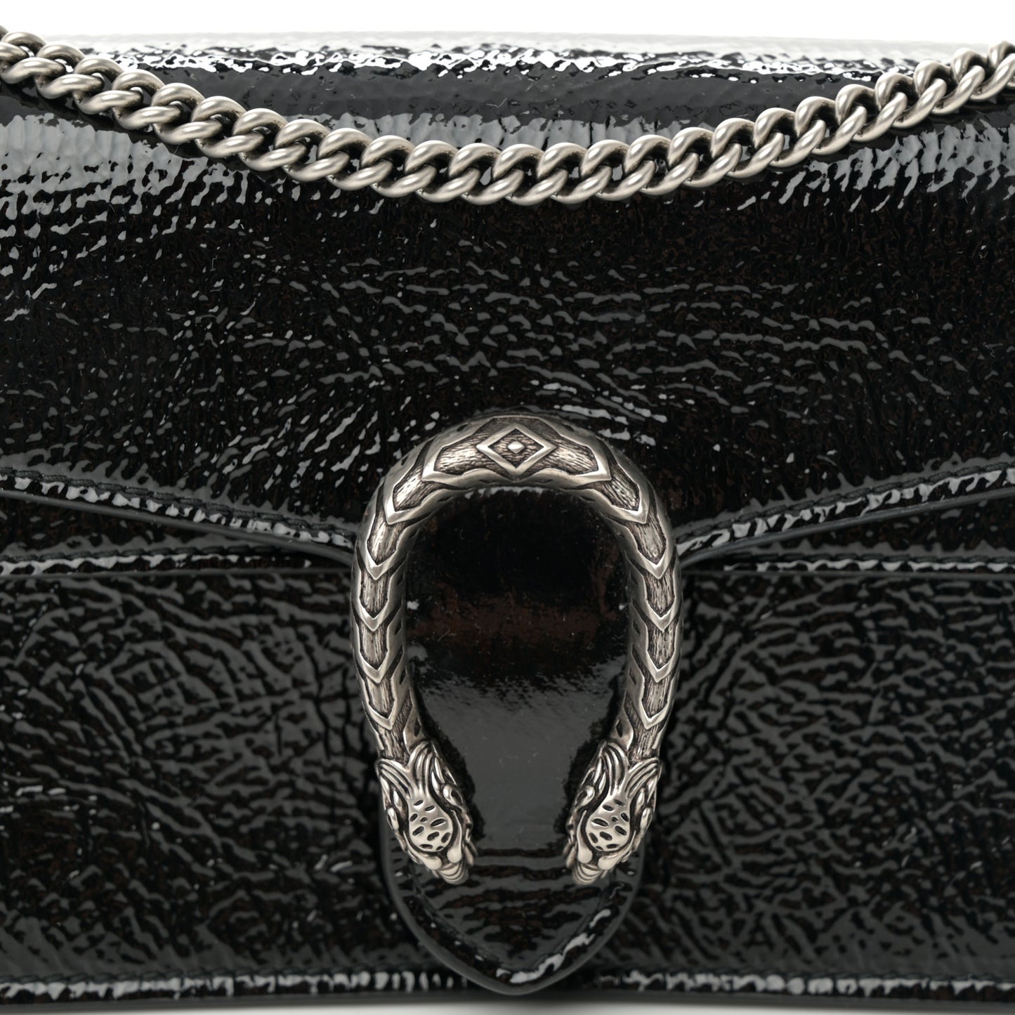 Crinkled Patent Mini Dionysus Shoulder Bag Black