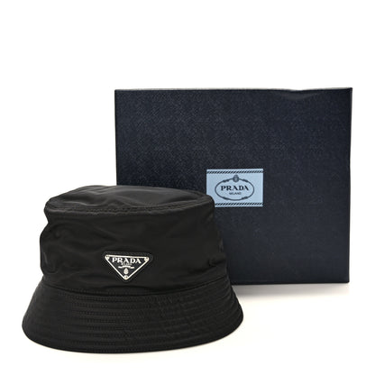 Prada Re-Nylon Metal Triangle Logo Mens Bucket Hat XXL Black 9 of 9