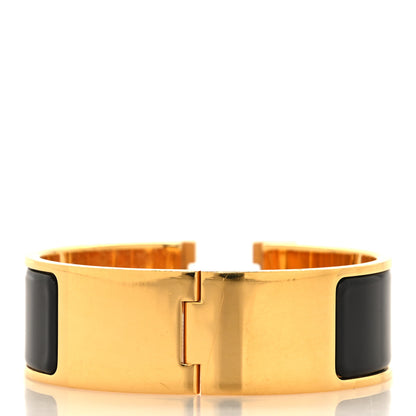 Hermes Enamel Wide Clic Clac H Bracelet GM Black 3 of 4