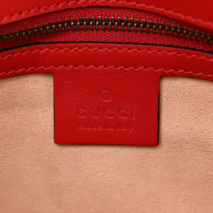 Gucci Calfskin Matelasse Small GG Marmont Shoulder Bag Hibiscus Red 6 of 11