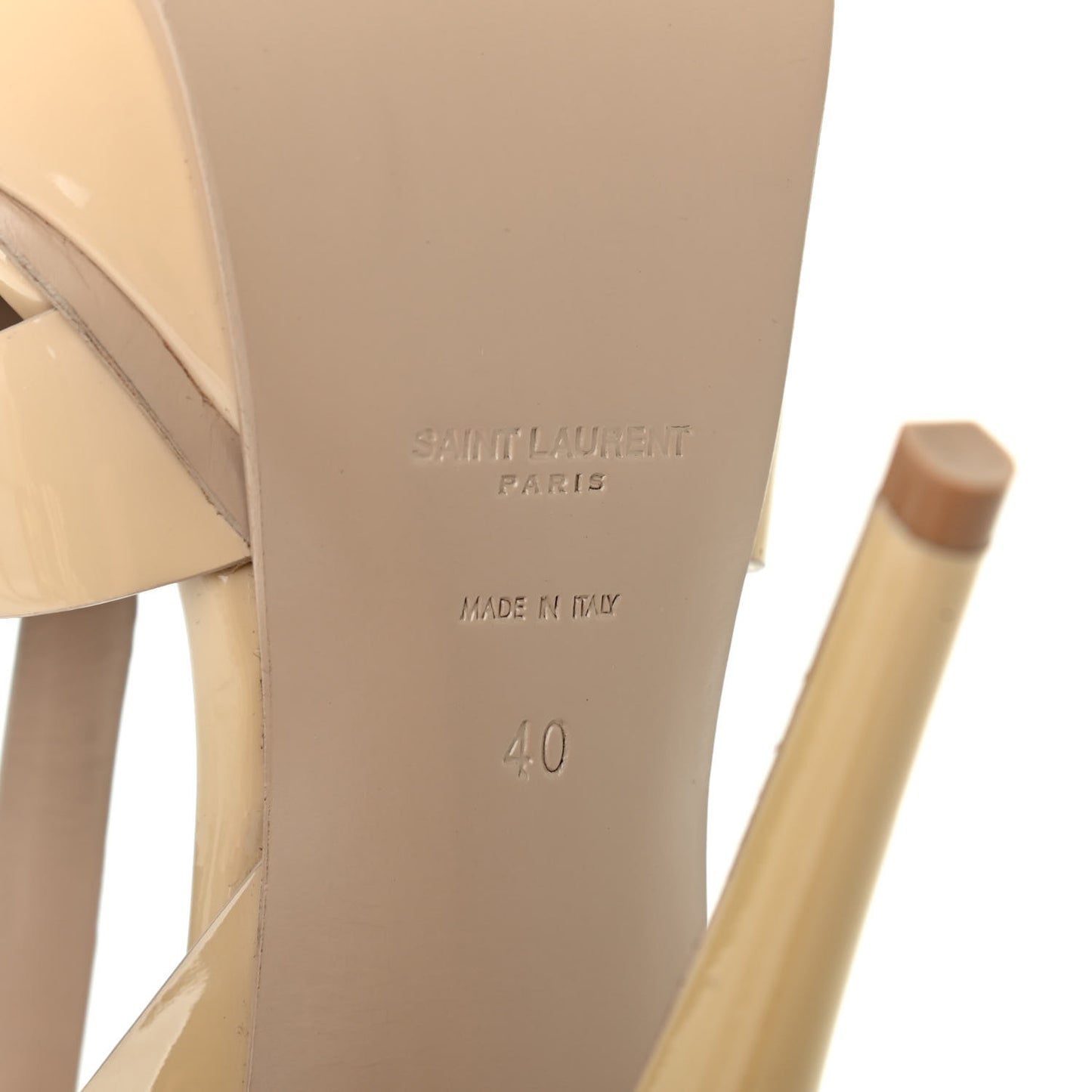 Patent Tribute 105 Platform Sandals 40 Nude Powder