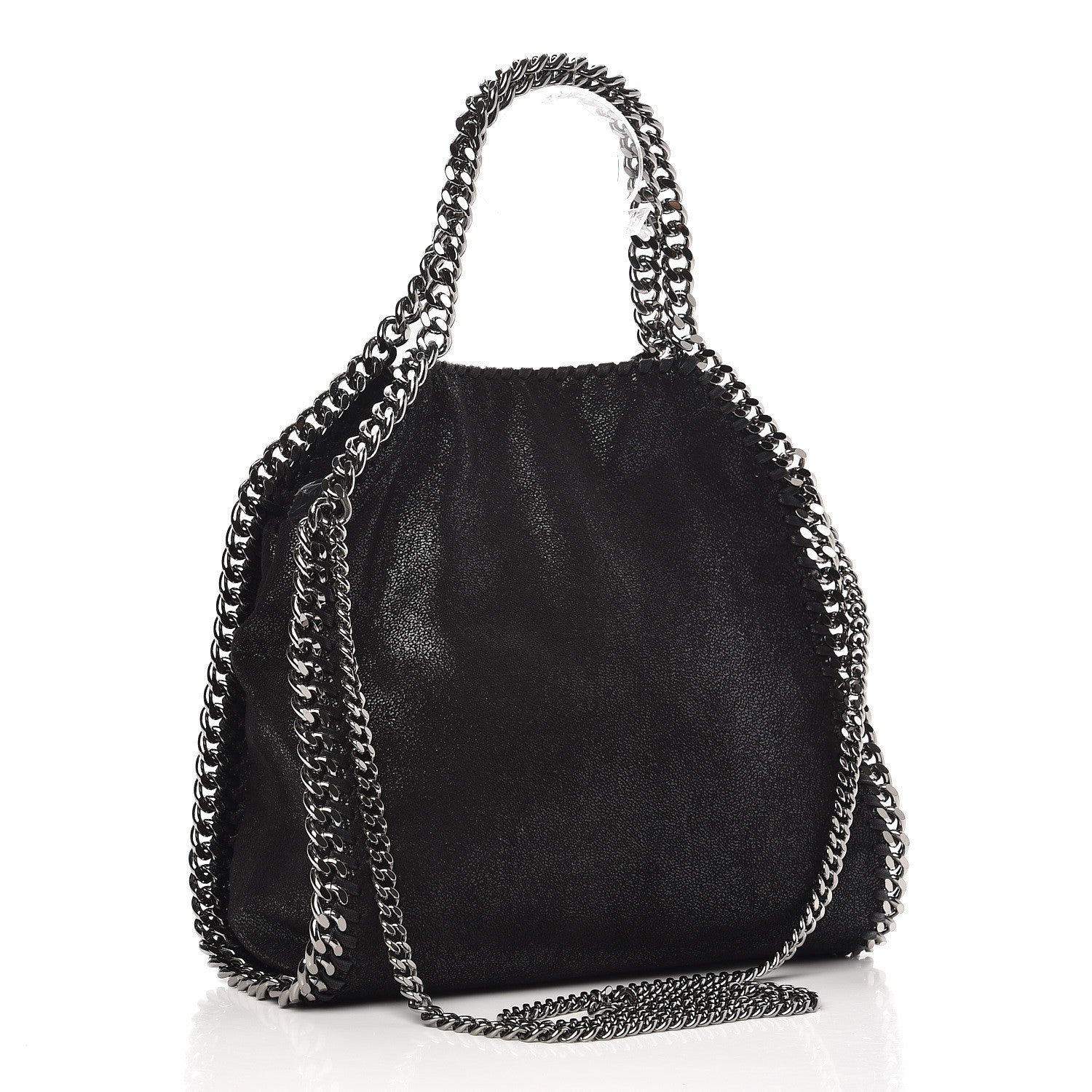 Stella McCartney Shaggy Deer Mini Falabella Stone Embellished Crossbody Tote Black 3 of 7