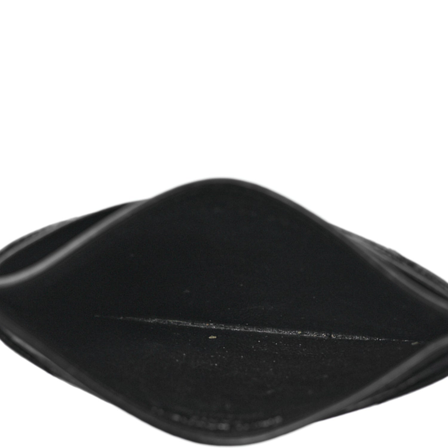 Saint Laurent Grain De Poudre Matelasse Chevron Monogram Credit Card Case Black 5 of 10