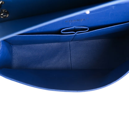 Chanel Patent Quilted Jumbo Double Flap Blue 5 of 13
