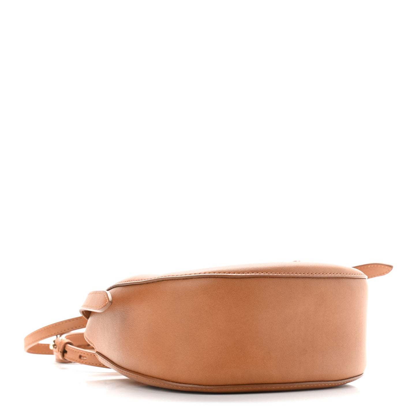 Small Grain Calfskin Kiss Bag Arizona Brown