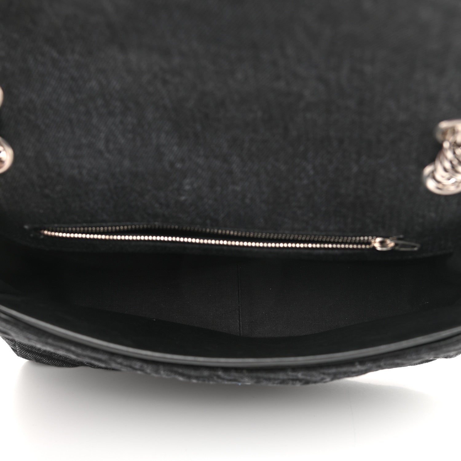 Balenciaga Destroyed Denim Jacquard Logo Matelasse M BB Round Shoulder Bag Black 4 of 8