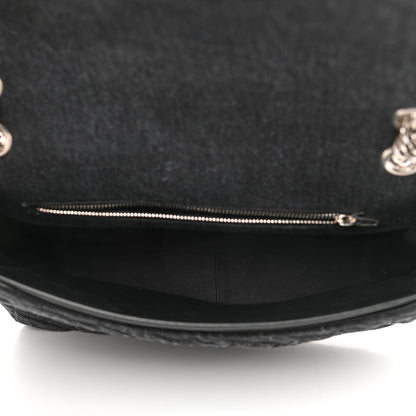 Balenciaga Destroyed Denim Jacquard Logo Matelasse M BB Round Shoulder Bag Black 4 of 8