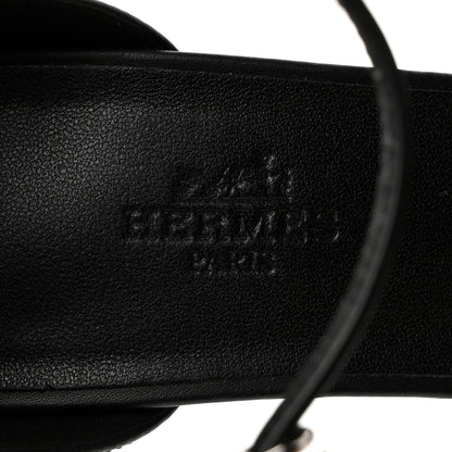 Hermes Calfskin Encens 50 Sandals 38 Black 8 of 8