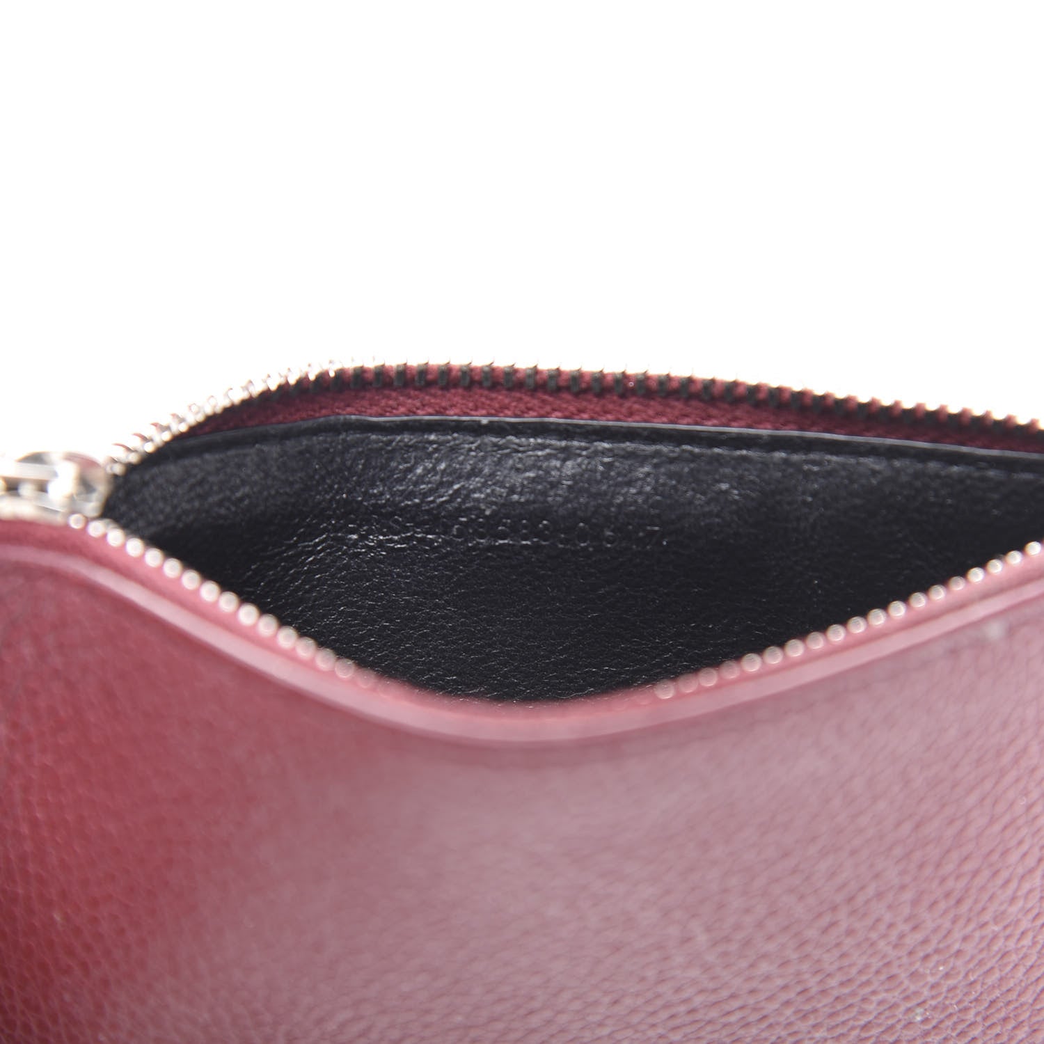 Saint Laurent Grained Calfskin 5 Fragments Zip Pouch Card Holder Burgundy 9 of 9