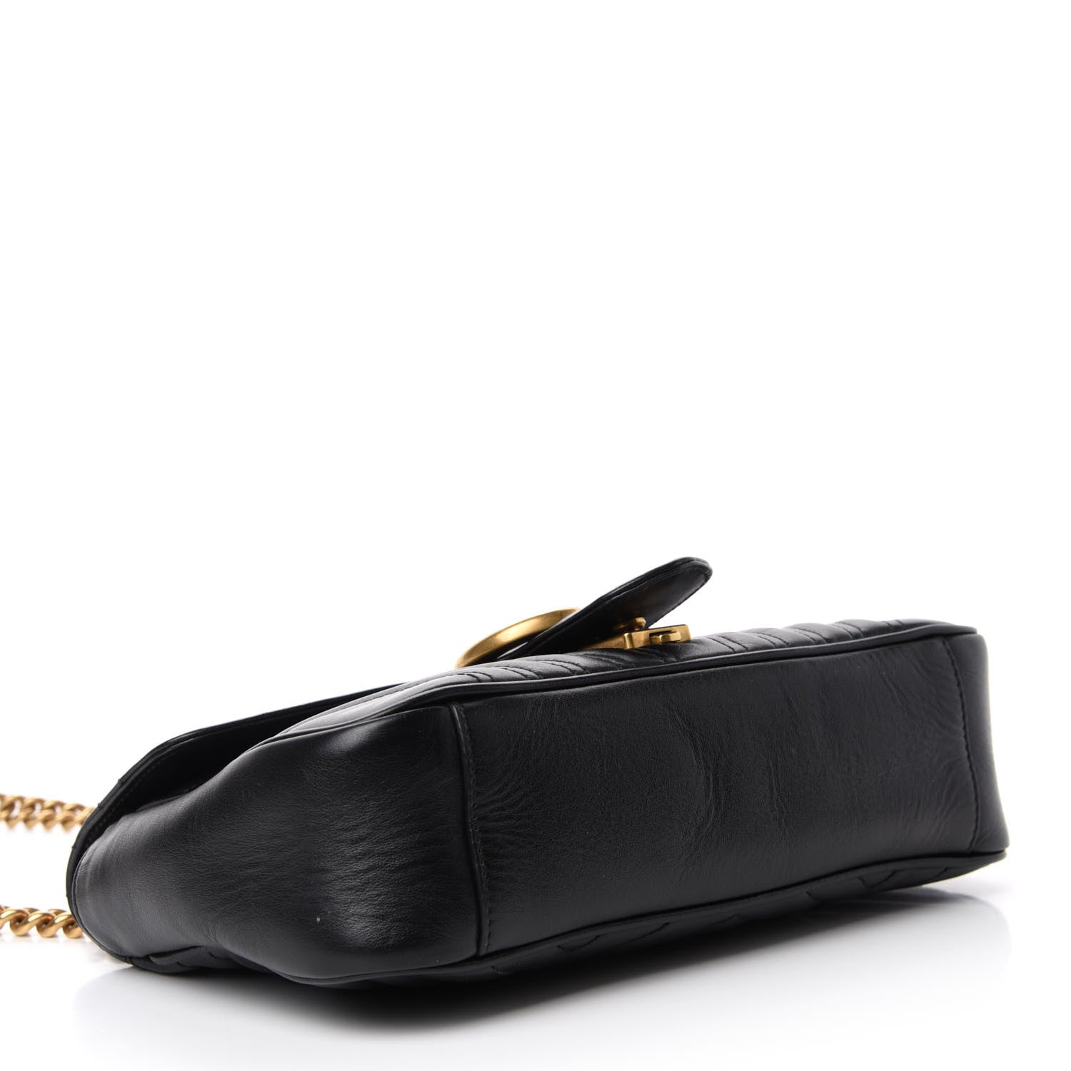 Gucci Calfskin Matelasse Small GG Marmont Shoulder Bag Black 5 of 14