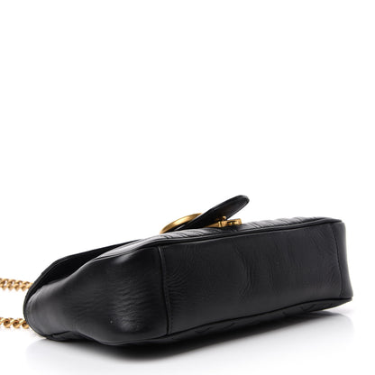 Gucci Calfskin Matelasse Small GG Marmont Shoulder Bag Black 5 of 14