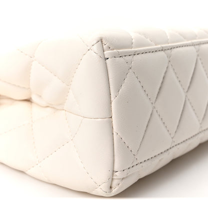 Chanel Shiny Aged Calfskin Quilted Nano Kelly Shopper White 8 of 10