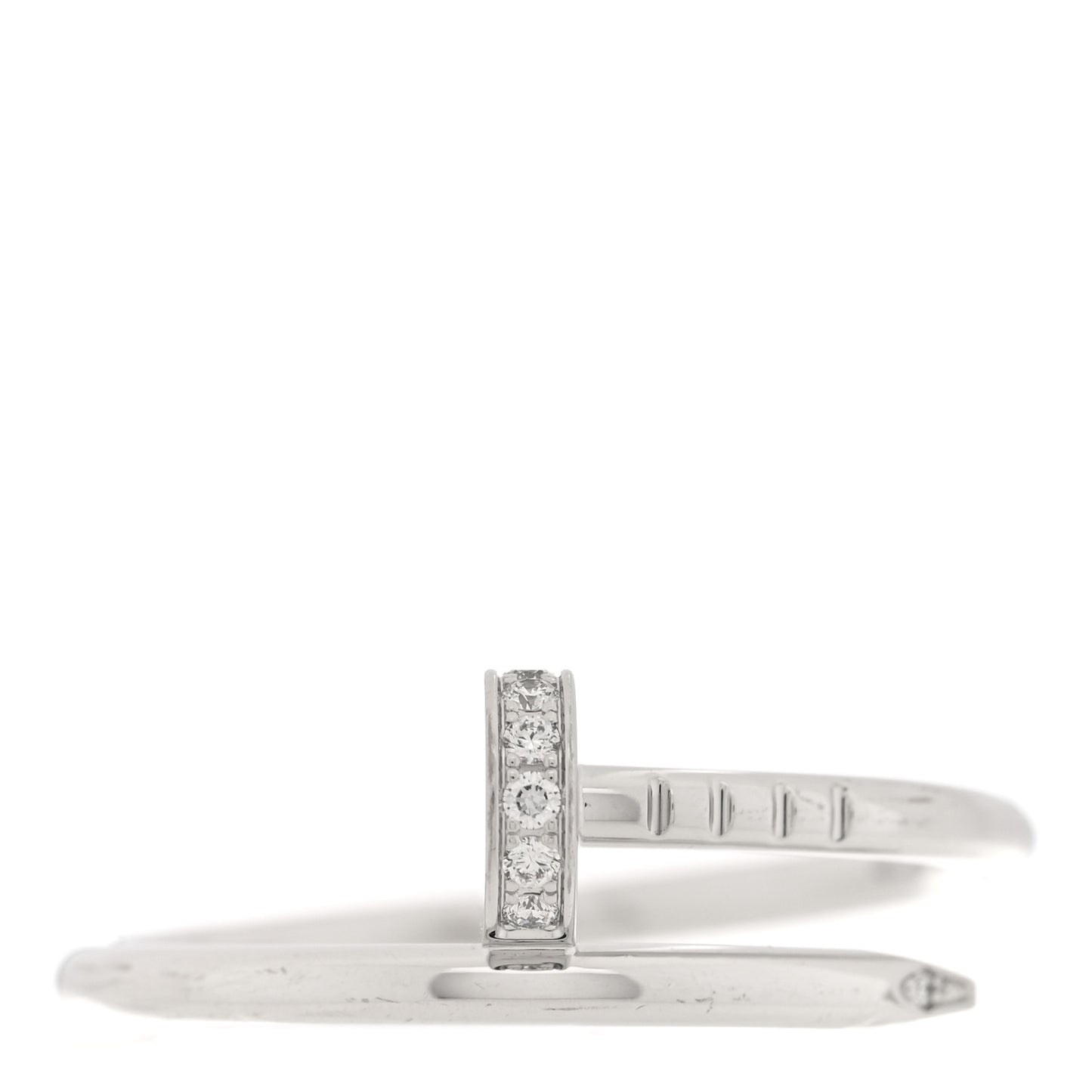 18K White Gold Diamond Small Juste Un Clou Ring 55 7.25