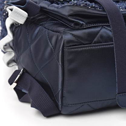 Chanel Tweed Nylon Quilted Astronaut Essentials Backpack Navy 8 of 10