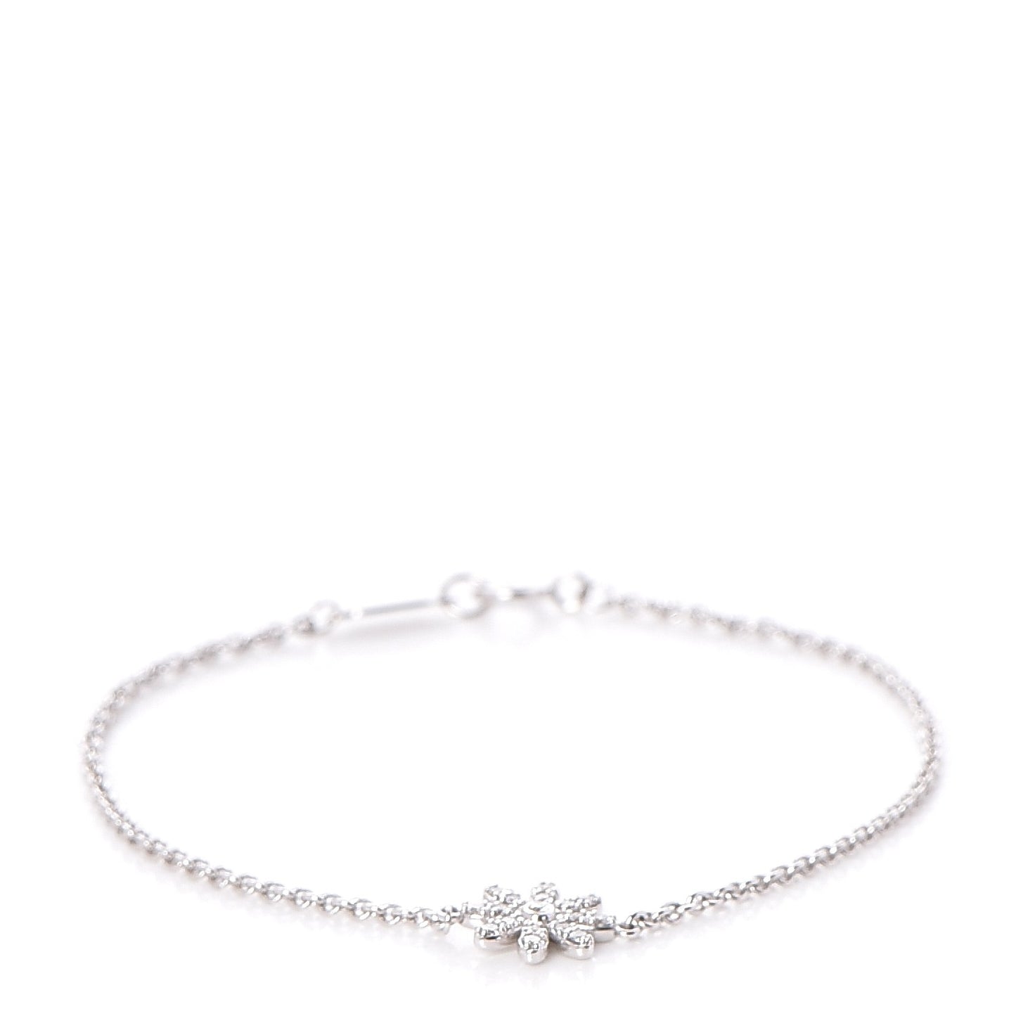 18K White Gold Diamond Enchant Garden Flower Bracelet