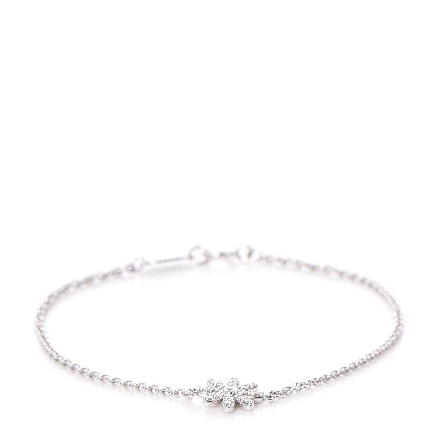 Tiffany 18K White Gold Diamond Enchant Garden Flower Bracelet 1 of 7