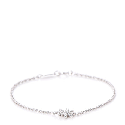 Tiffany 18K White Gold Diamond Enchant Garden Flower Bracelet 1 of 7