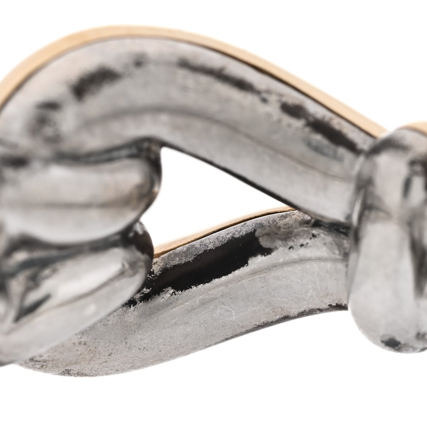 Sterling Silver 18K Yellow Gold Thoroughbred Loop Ring 56 7.75