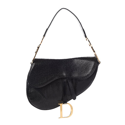 Christian Dior Calfskin Stingray Embossed Saddle Bag Black 1 of 7