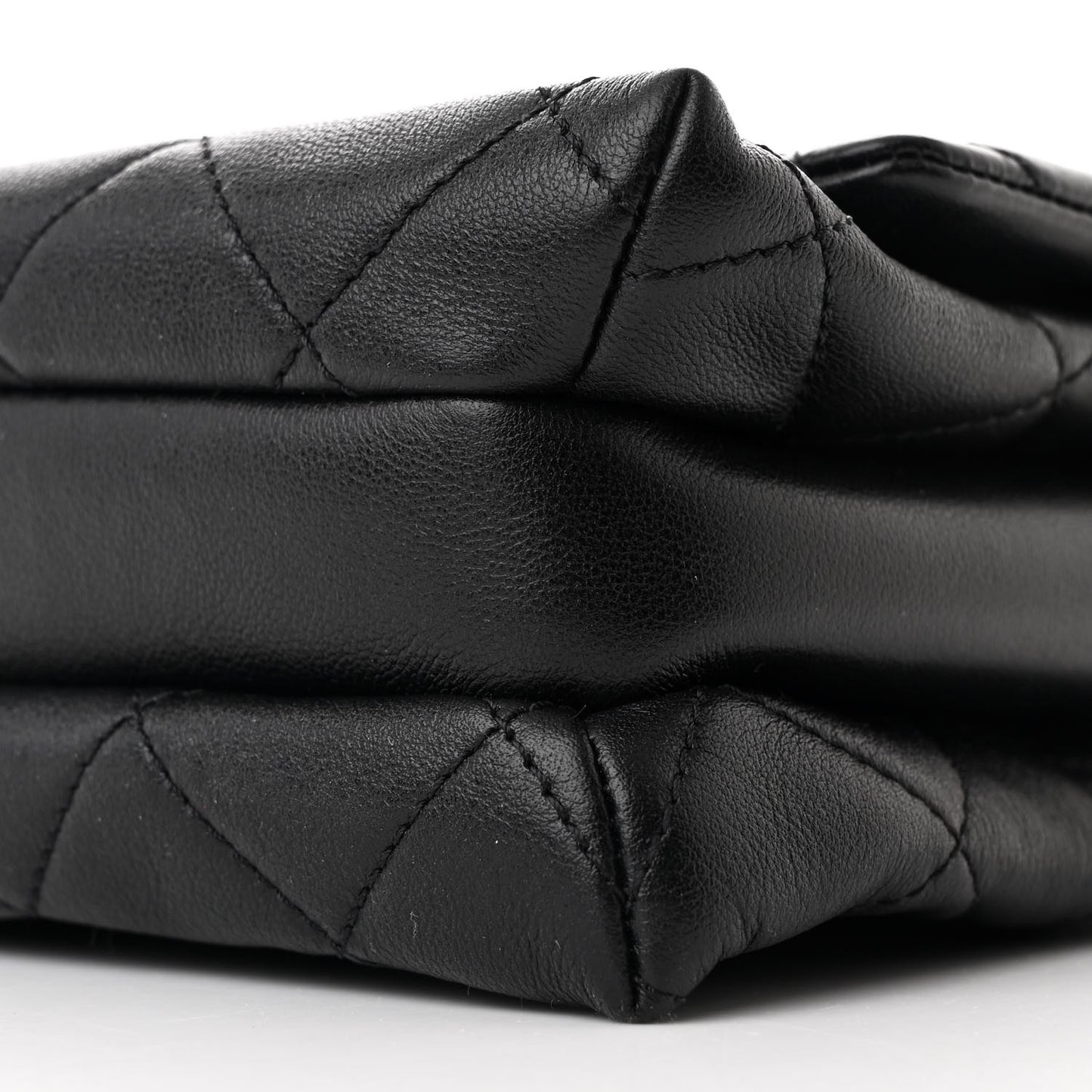 Calfskin Quilted Mini Chain Strap Flap Black