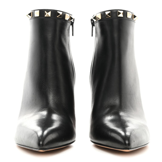 Calfskin Rockstud 100mm Ankle Boots 39.5 Black