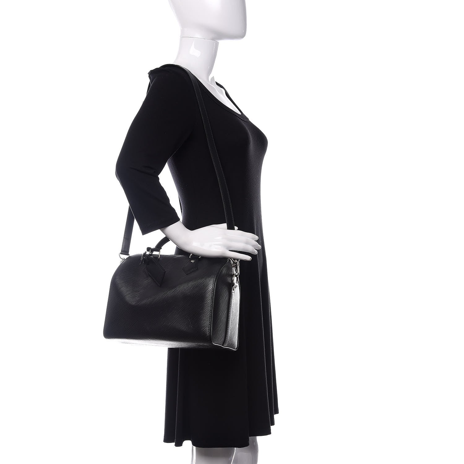 Louis Vuitton Epi Speedy Bandouliere 25 Black 2 of 13