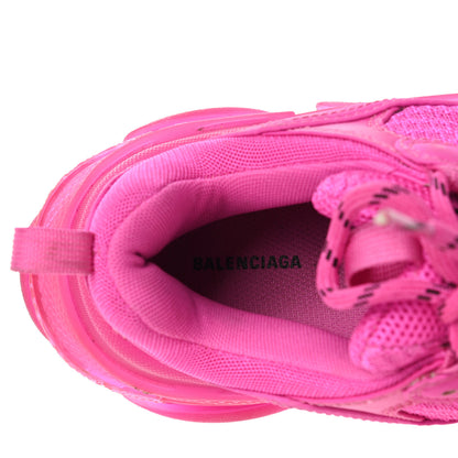 Balenciaga Fabric Mesh Clear Sole Fluo Womens Triple S Sneakers 39 Pink 6 of 13