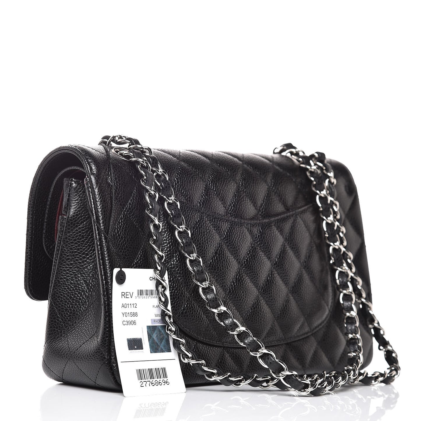 Caviar Quilted Medium Double Flap Black
