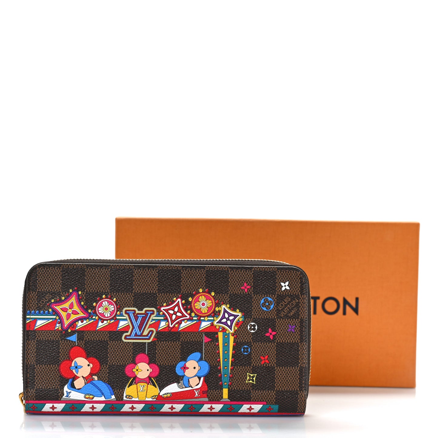 Damier Ebene 2020 Christmas Animation Bumper Cars Zippy Wallet Coquelicot