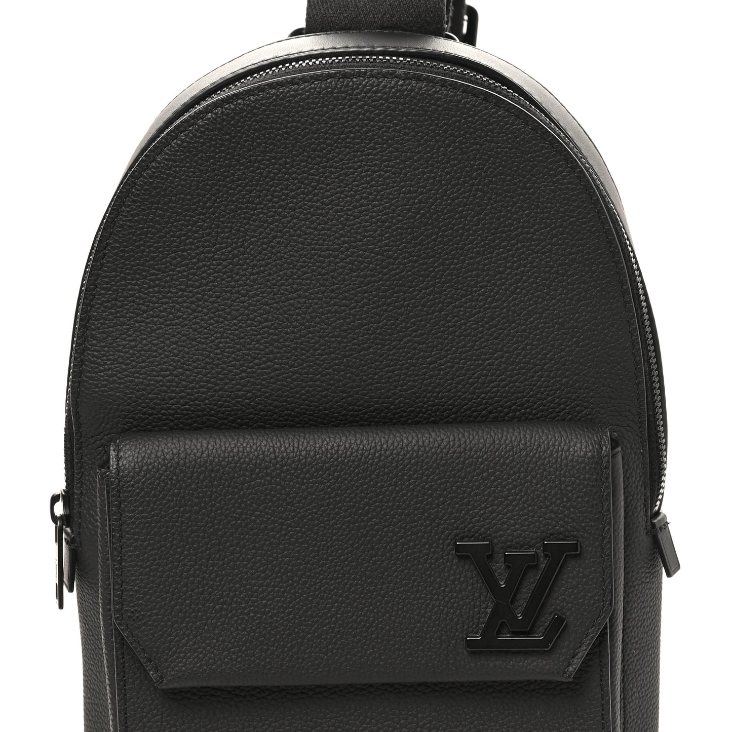 Grained Cowhide Aerogram Pilot Slingbag Black