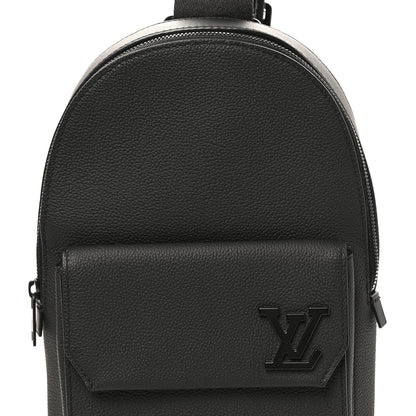 Louis Vuitton Grained Cowhide Aerogram Pilot Slingbag Black 6 of 8