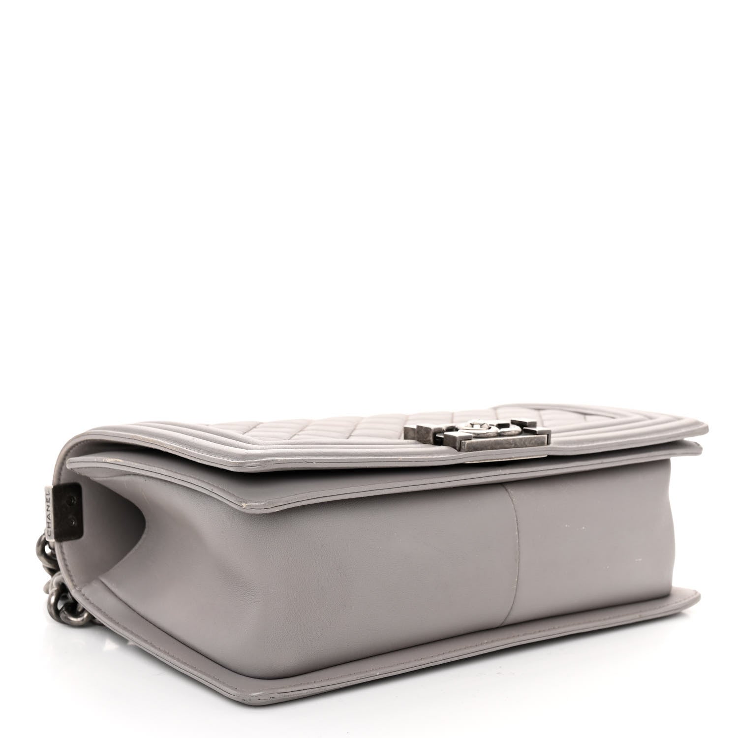 Chanel Calfskin Quilted Medium Boy Flap Grey 4 of 10