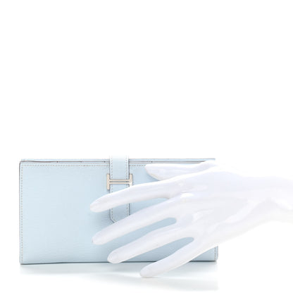 Hermes Chevre Mysore Bearn Gusset Wallet Bleu Brume 2 of 8