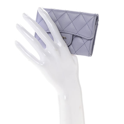 Chanel Caviar Quilted Flap Card Holder Wallet Light Purple 2 of 10