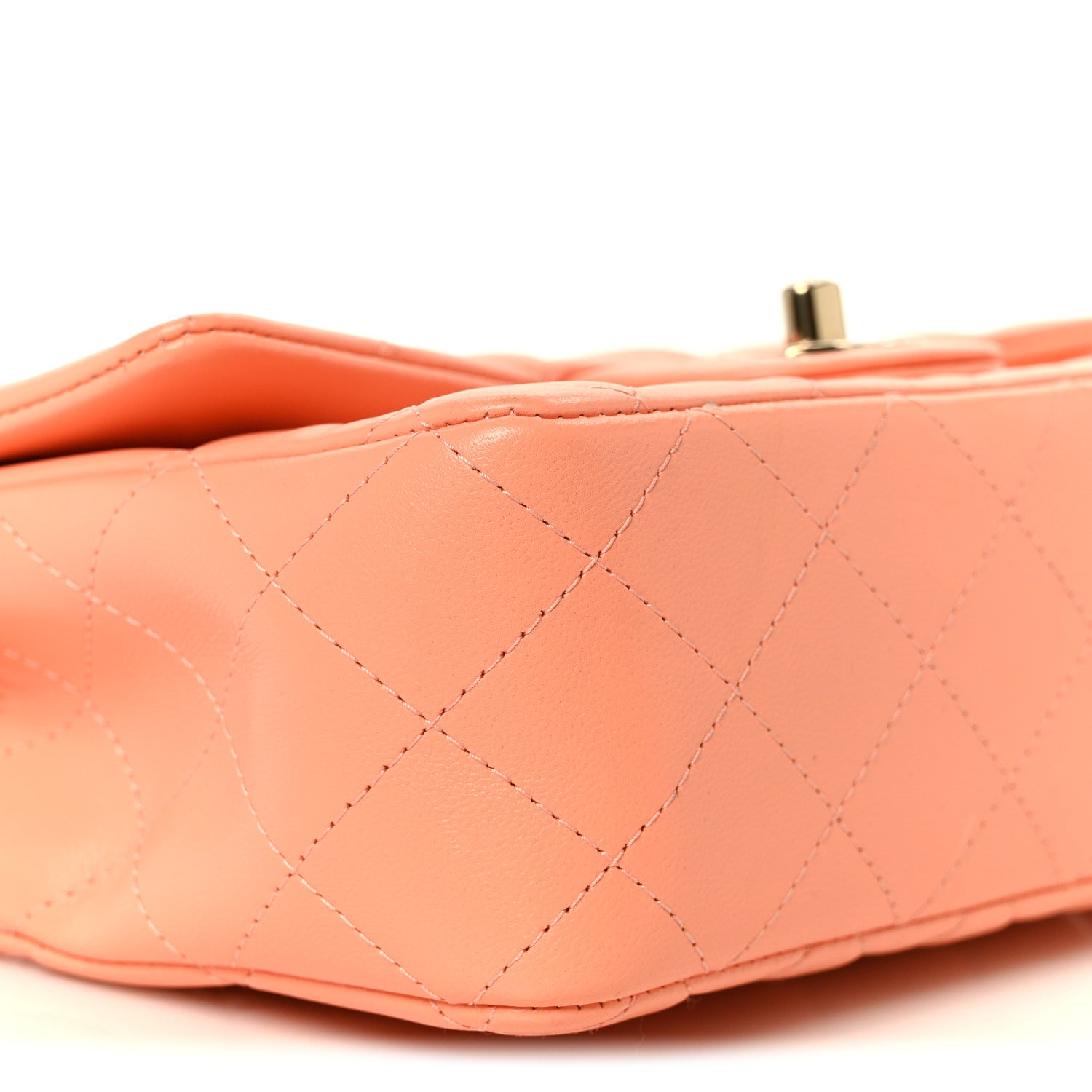 Chanel Lambskin Quilted Mini Top Handle Rectangular Flap Light Orange 10 of 11