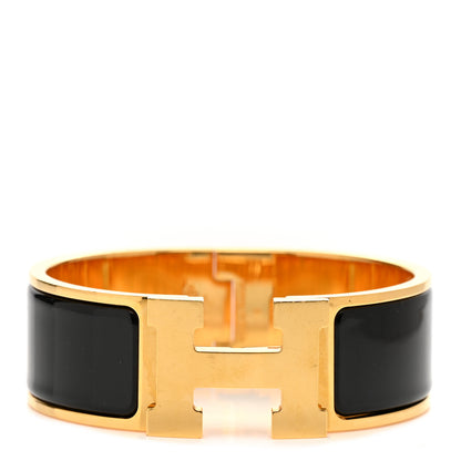 Hermes Enamel Wide Clic Clac H Bracelet PM Black 1 of 5