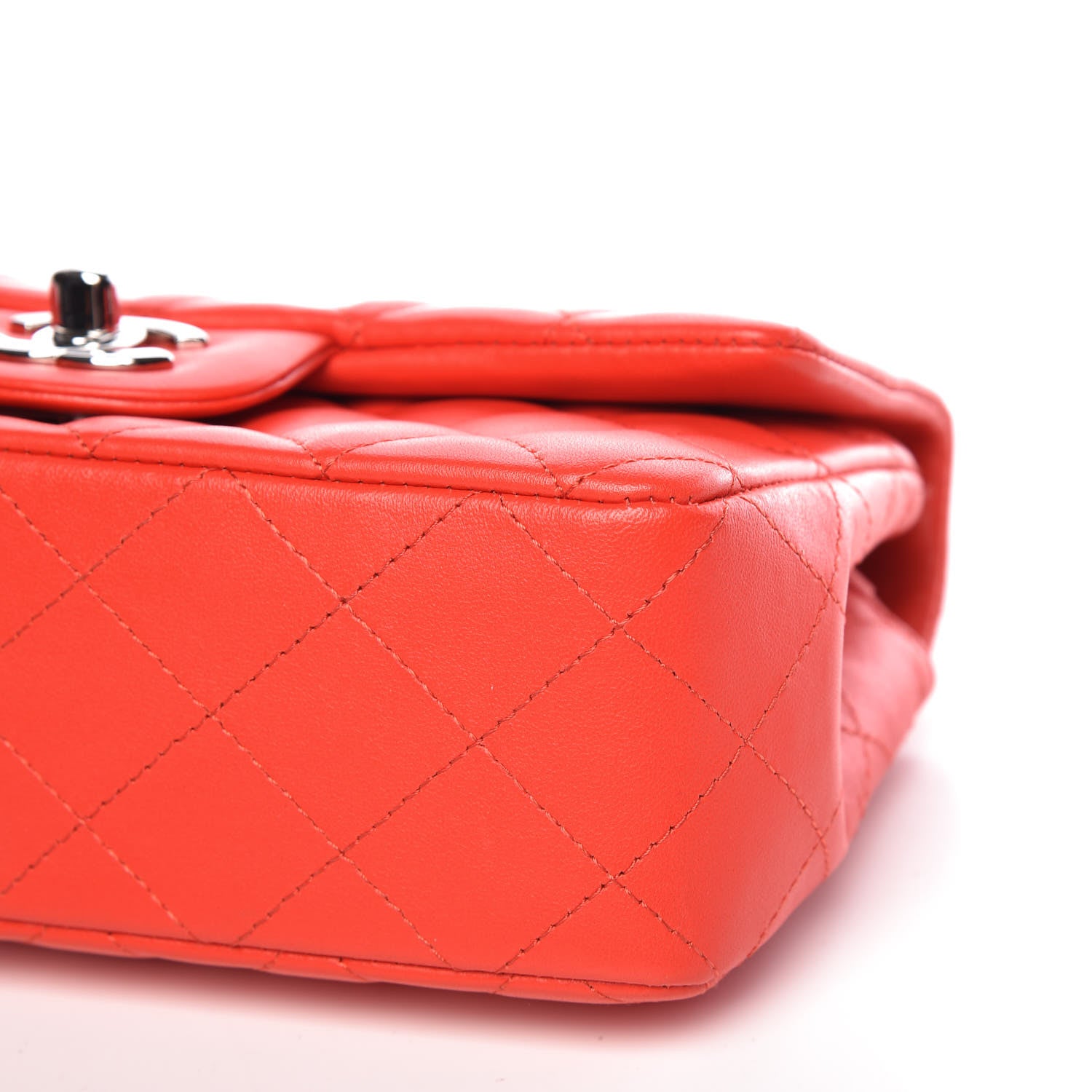 Chanel Lambskin Quilted Mini Rectangular Flap Red 6 of 10