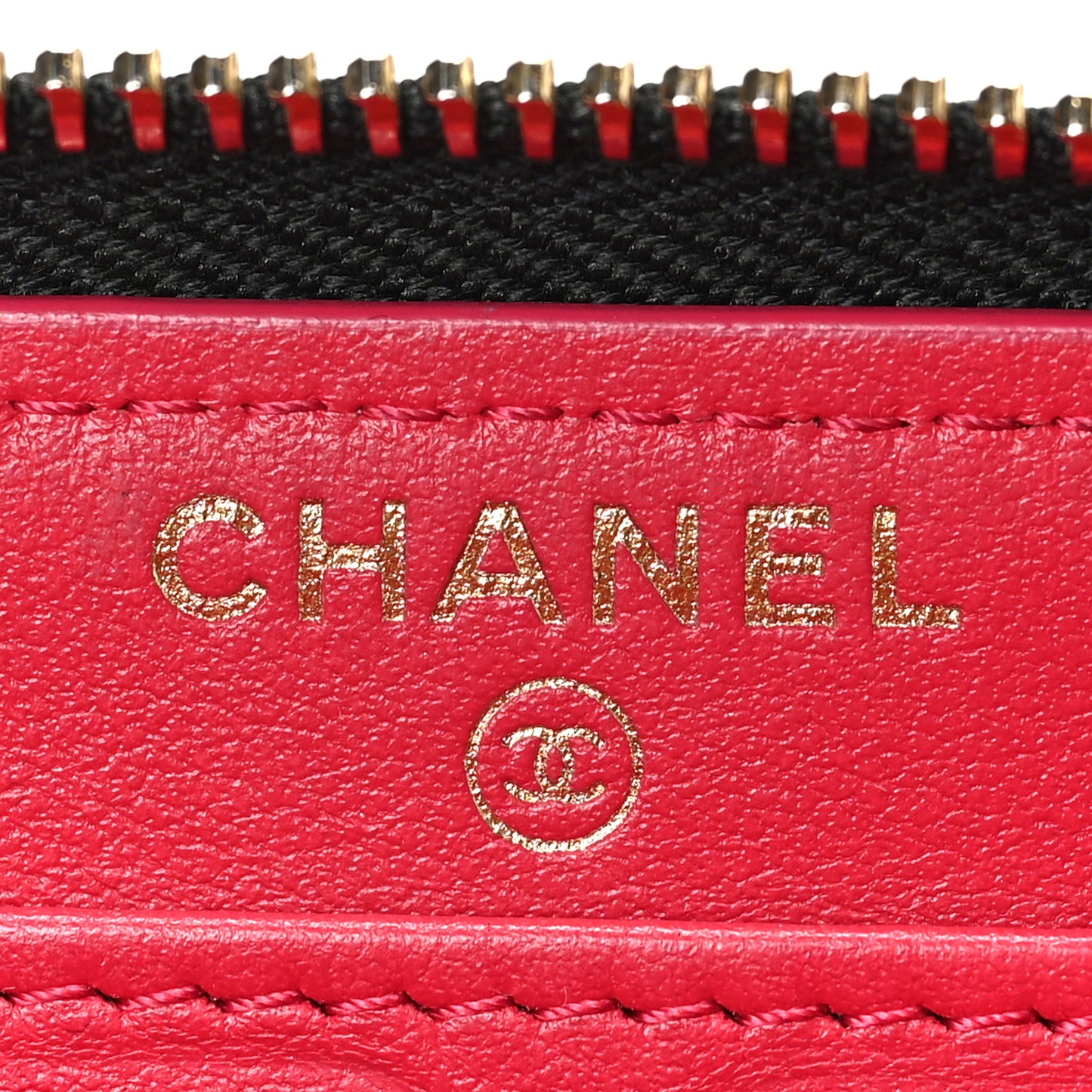 Shiny Aged Calfskin Quilted CC Wallet Black