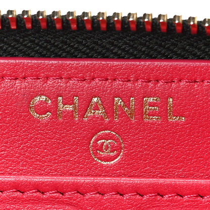 Chanel Shiny Aged Calfskin Quilted CC Wallet Black 5 of 7