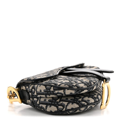 Christian Dior Oblique Mini Saddle Bag Blue 4 of 12