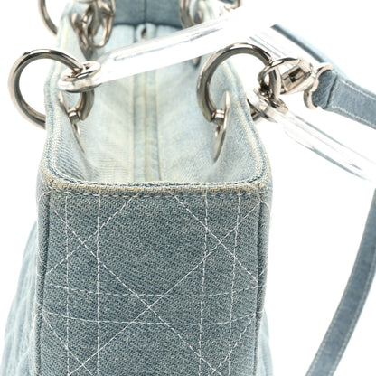 Christian Dior Denim Cannage Large Lady Dior Light Blue 18 of 19