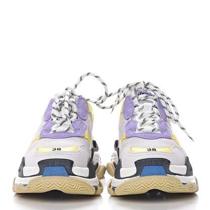 Balenciaga Fabric Mesh Womens Triple S Sneakers 38 White Purple Yellow 2 of 9