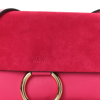 Chloe Suede Calfskin Small Faye Shoulder Bag Fuchsia Rose 7 of 9
