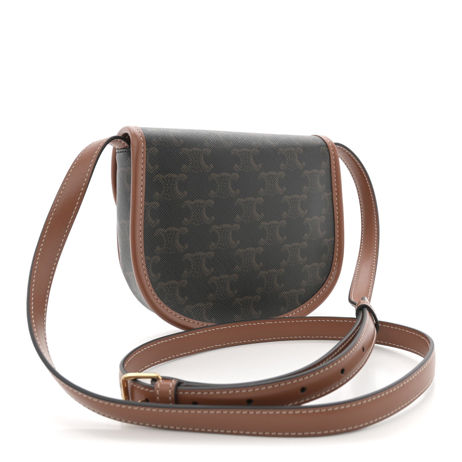 Celine Canvas Calfskin Triomphe Mini Besace Tan 3 of 9