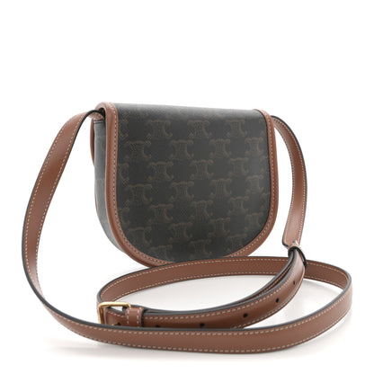 Celine Canvas Calfskin Triomphe Mini Besace Tan 3 of 9