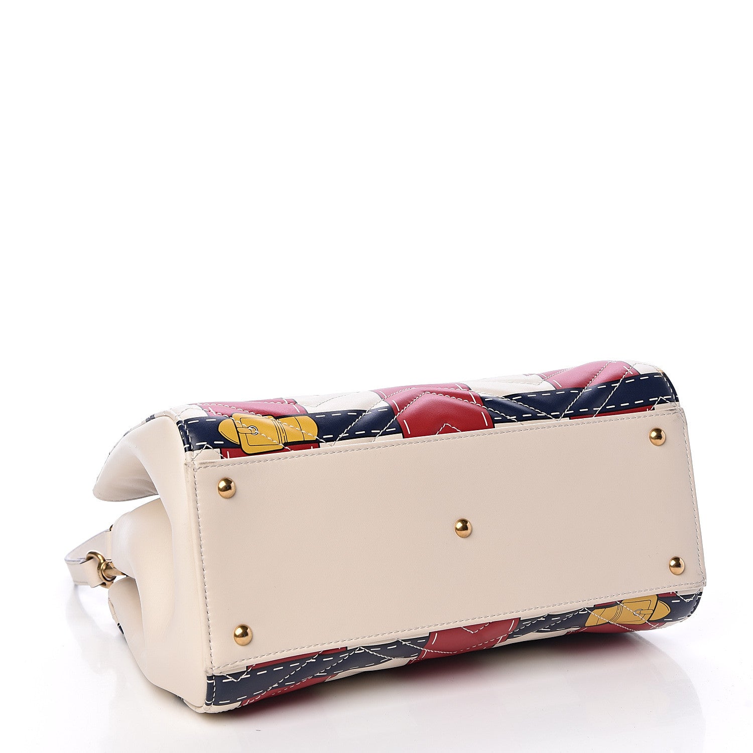 Gucci Calfskin Matelasse Trompe L'Oeil Print Small GG Marmont Tote Off White 4 of 12