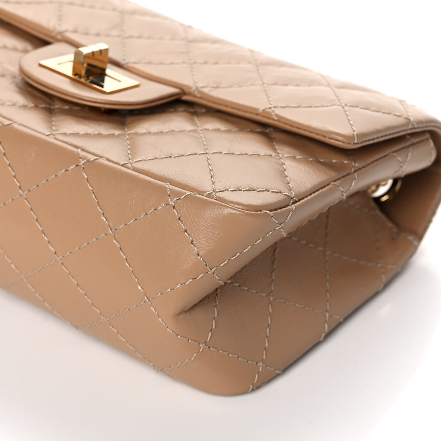 Chanel Aged Calfskin Quilted 2.55 Reissue Mini Flap Beige 10 of 13
